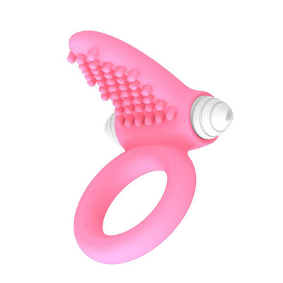 Foto 2 do produto Tongue Cock Ring - Anel Peniano em Silicone com Estimulador Clitoriano e Vibração Única | Cor: Rosa