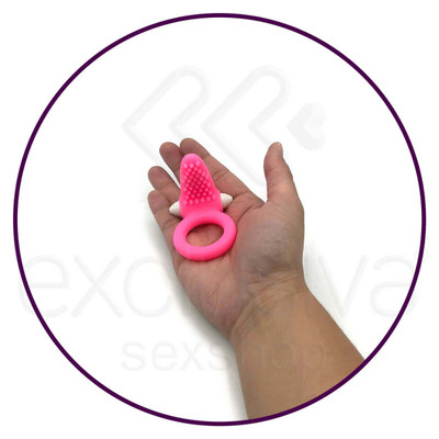 Foto 5 do produto Tongue Cock Ring - Anel Peniano em Silicone com Estimulador Clitoriano e Vibração Única | Cor: Rosa
