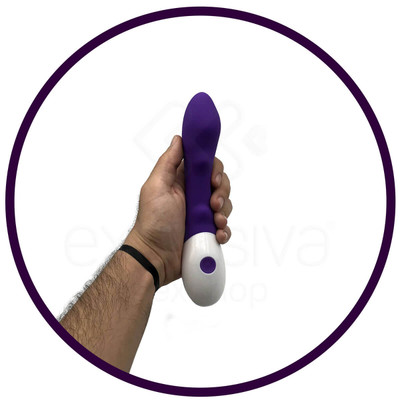 Foto 6 do produto Topo Toys A43 Vibrator - Vibrador de Ponto G e Estimulador de Clitóris com 2 Texturas Massageadoras e 7 Modos de Vibração - 12,7 x 3,6 cm