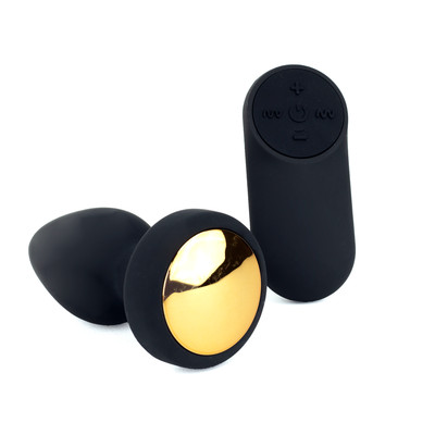 Foto 1 do produto Plug Anal Cônico em Silicone Aveludado com 7 Modos de Vibração e Controle Remoto sem Fio - Topo Toys Anal | 6,7 x 3,5 cm
