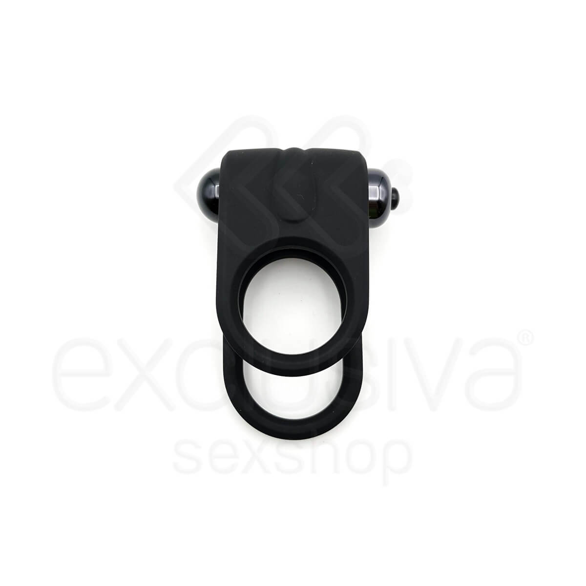 Topo Toys - Anel Peniano e Escrotal em Silicone com Estimulador de Clítoris e Cápsula Vibratória - 8,5 x 6 cm - 2