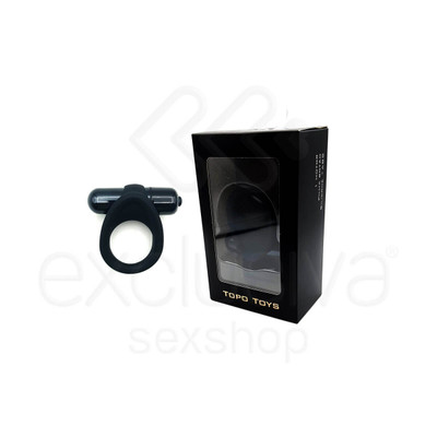 Foto 1 do produto Topo Toys - Anel Peniano em Silicone com Estimulador de Clítoris e Cápsula Vibratória - 5,8 x 6 cm