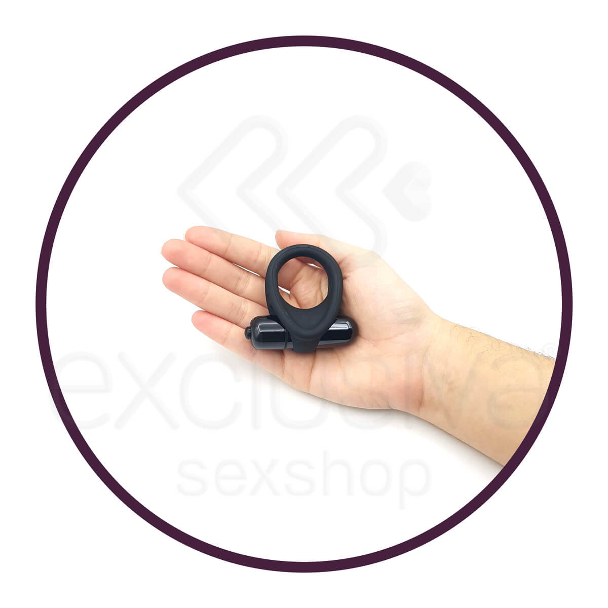 Topo Toys - Anel Peniano em Silicone com Estimulador de Clítoris e Cápsula Vibratória - 5,8 x 6 cm - 4