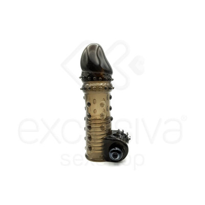 Foto 3 do produto Topo Toys - Capa Peniana com Estimulador de Clítoris, Textura de Nódulos e Vibração Única - 15,5 x 4,3 cm