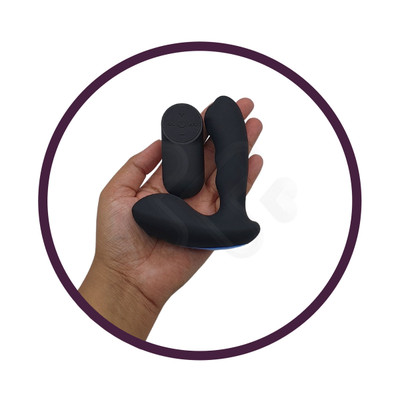Estimulador de Próstata e Massageador de Períneo Recarregável com 7 Modos de Vibrações, 4 Velocidades de Estimulações e Controle Remoto Sem Fio - Topo Toys - 12 x 2,5 cm