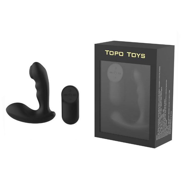 Estimulador de Próstata e Massageador de Períneo Recarregável com 7 Modos de Vibrações, 4 Velocidades de Estimulações e Controle Remoto Sem Fio - Topo Toys - 12 x 2,5 cm - 1
