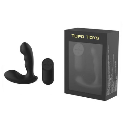 Estimulador de Próstata e Massageador de Períneo Recarregável com 7 Modos de Vibrações, 4 Velocidades de Estimulações e Controle Remoto Sem Fio - Topo Toys - 12 x 2,5 cm