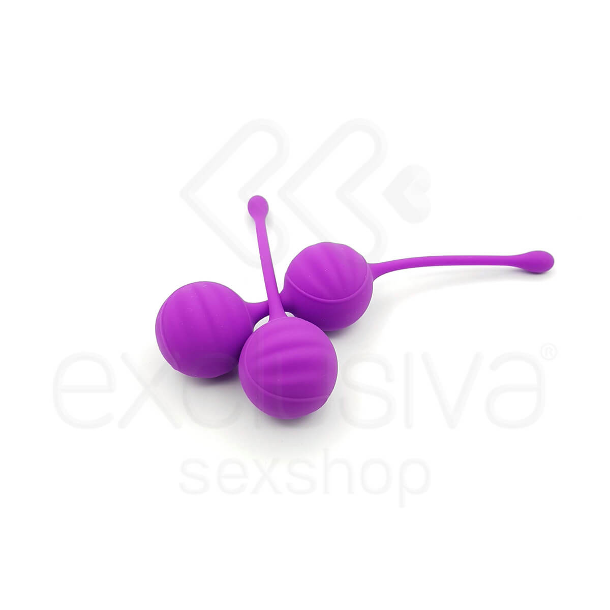 Topo Toys - Kit de Cordões com Esferas para Pompoar em Silicone Aveludado com Pesos Internos - 2 Unidades - 3