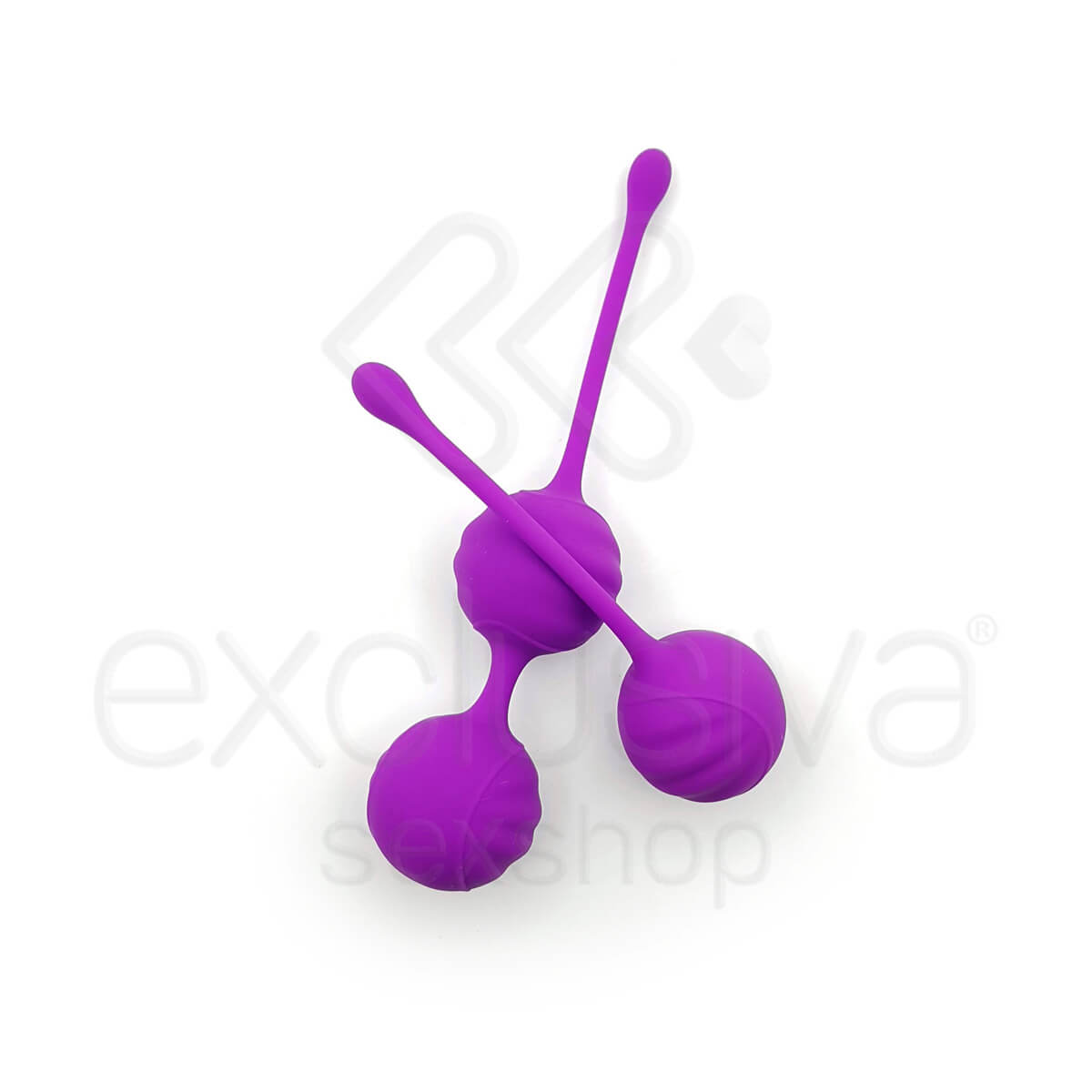 Topo Toys - Kit de Cordões com Esferas para Pompoar em Silicone Aveludado com Pesos Internos - 2 Unidades - 4