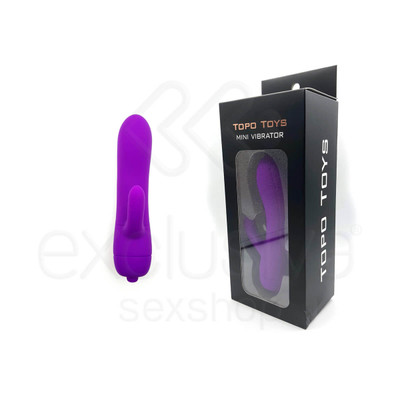 Foto 2 do produto Mini Vibrador Recarregável em Silicone Estimulador de Ponto G e de Clítoris com 7 Modos de Vibrações - Topo Toys | 14 x 3 cm