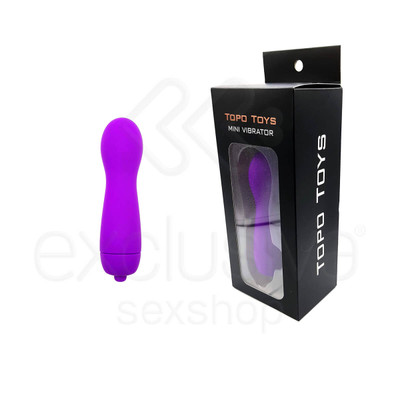 Foto 1 do produto Topo Toys - Mini Vibrador Recarregável em Silicone com Ponta mais Volumosa e 7 Modos de Vibrações- 13,2 x 3,5 cm
