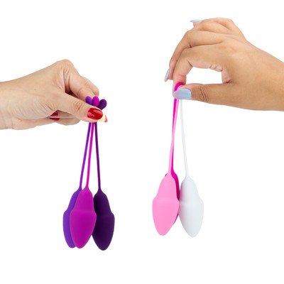 Kit Pompoarismo em Silicone Aveludado com 6 Pesos no Formato Ergonômico - Topo Toys Multi Set de Kegel Balls | 6,6 x 2,9 cm