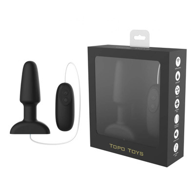 Foto 1 do produto Plug Anal com 7 Modos de Vibração, Controle Remoto com Fio e Motor de Alta Potência - Topo Toys Fantasy | 9,5 x 3,3 cm