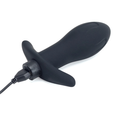 Foto 3 do produto Plug Anal em Silicone com Base de Segurança, 7 Modos de Vibrações, 4 Velocidades e Controle Remoto Sem Fio - Topo Toys | 10 x 4 cm
