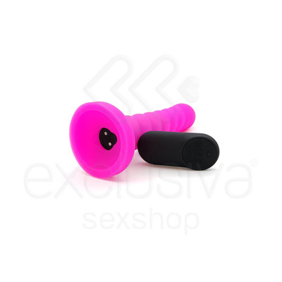 Foto 2 do produto Topo Toys - Plug Anal Recarregável em Silicone com Textura Anelar, 7 Modos de Vibrações, 4 Velocidades de Vibrações e Controle Remoto - 19 x 3,5 cm