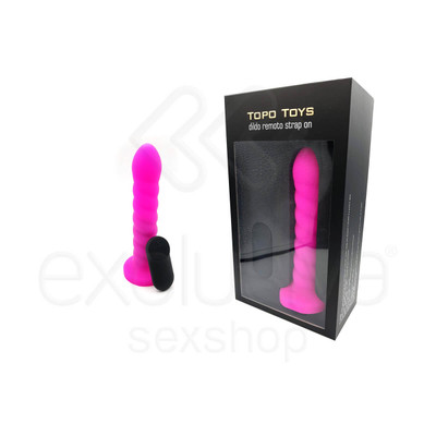 Foto 1 do produto Topo Toys - Plug Anal Recarregável em Silicone com Textura Anelar, 7 Modos de Vibrações, 4 Velocidades de Vibrações e Controle Remoto - 19 x 3,5 cm