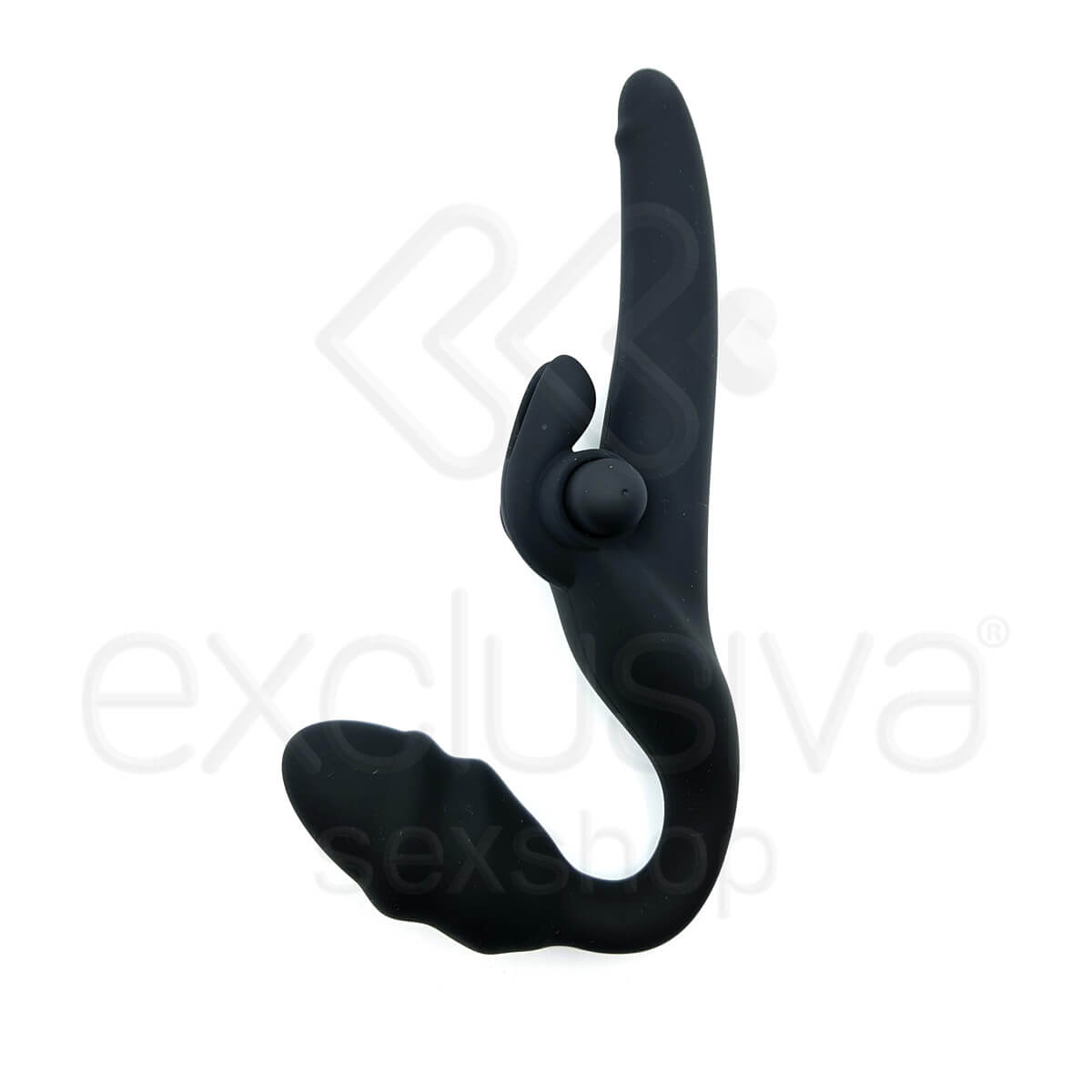 Topo Toys - Strap On Penetrador com Estimulador de Clítoris, Plug e Cápsula vibratória - 21,5 x 2,8 cm - 2