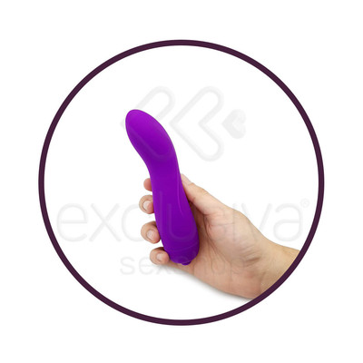 Foto 5 do produto Vibrador com Estimulador de Ponto G, Recarregável em Silicone com 7 Modos de Vibrações - Topo Toys | 14,3 x 3 cm