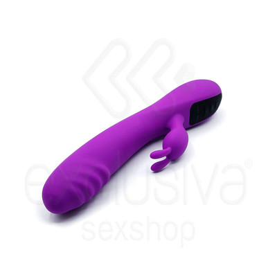 Foto 3 do produto Vibrador Rabbit Recarregável em Silicone com 7 Modos de Vibração e 4 Velocidades - Topo Toys | 14 x 3,5 cm