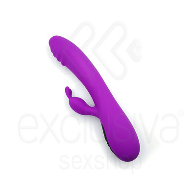 Foto 4 do produto Vibrador Rabbit Recarregável em Silicone com 7 Modos de Vibração e 4 Velocidades - Topo Toys | 14 x 3,5 cm