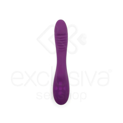 Foto 2 do produto Vibrador Recarregável Estimulador de Ponto G em Silicone com 7 Modos de Vibrações e 4 Intensidades de Velocidades - Topo Toys - 20 x 3,4 cm