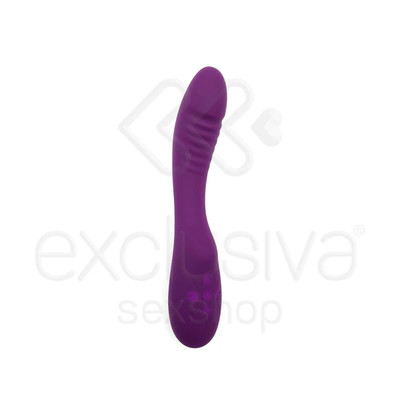 Foto 3 do produto Vibrador Recarregável Estimulador de Ponto G em Silicone com 7 Modos de Vibrações e 4 Intensidades de Velocidades - Topo Toys - 20 x 3,4 cm