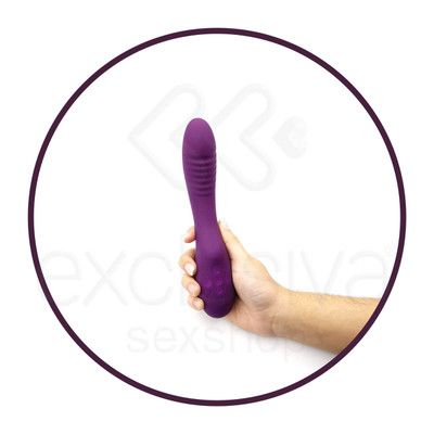 Foto 5 do produto Vibrador Recarregável Estimulador de Ponto G em Silicone com 7 Modos de Vibrações e 4 Intensidades de Velocidades - Topo Toys - 20 x 3,4 cm