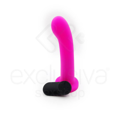 Foto 2 do produto Topo Toys - Vibrador Recarregável em Silicone Estimulador de Ponto G com Ventosa, 7 Modos de Vibrações, 4 Velocidades e Controle Remoto Sem Fio - 19,5 x 3,5 cm