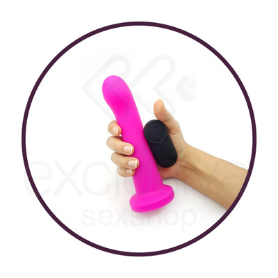 Foto 4 do produto Topo Toys - Vibrador Recarregável em Silicone Estimulador de Ponto G com Ventosa, 7 Modos de Vibrações, 4 Velocidades e Controle Remoto Sem Fio - 19,5 x 3,5 cm
