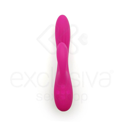 Foto 2 do produto Topo Toys - Vibrador Recarregável em Silicone Estimulador de Ponto G e de Clítoris com 8 Modos de Vibrações e 2 Motores Silenciosos - 20,5 x 3,5 cm