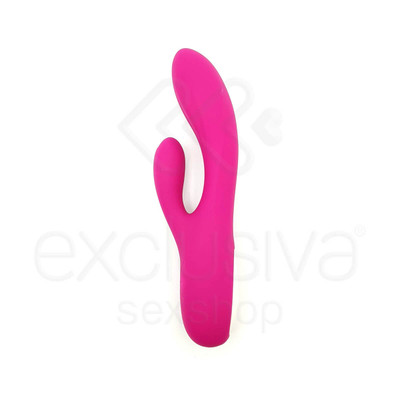 Foto 4 do produto Topo Toys - Vibrador Recarregável em Silicone Estimulador de Ponto G e de Clítoris com 8 Modos de Vibrações e 2 Motores Silenciosos - 20,5 x 3,5 cm