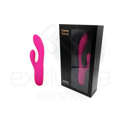 Foto 1 do produto Topo Toys - Vibrador Recarregável em Silicone Estimulador de Ponto G e de Clítoris com 8 Modos de Vibrações e 2 Motores Silenciosos - 20,5 x 3,5 cm