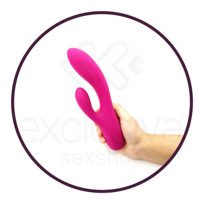 Foto 5 do produto Topo Toys - Vibrador Recarregável em Silicone Estimulador de Ponto G e de Clítoris com 8 Modos de Vibrações e 2 Motores Silenciosos - 20,5 x 3,5 cm
