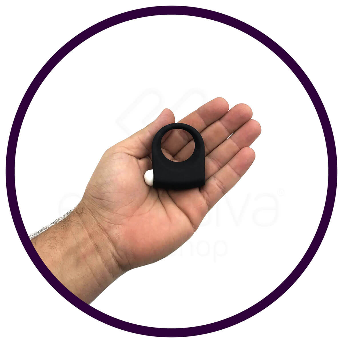 Topo Toys Vibrating Ring - Anel Peniano em Silicone com Vibração Única Resistente a Água - 5,7 x 2,9 cm | Cor: Preto - 5