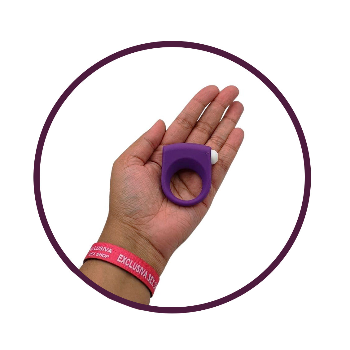 Topo Toys Vibrating Ring - Anel Peniano em Silicone com Vibração Única Resistente a Água - 5,7 x 2,9 cm | Cor: Roxo - 5