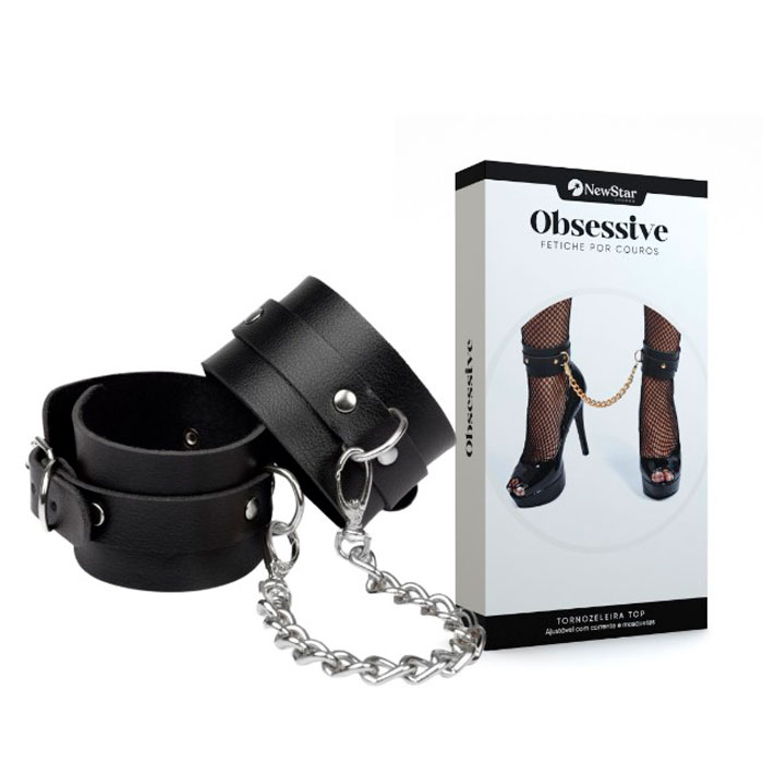 Tornozeleira Top com Correntes e Mosquetes - New star Couros - 3
