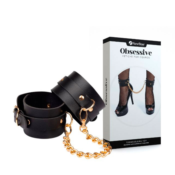 Tornozeleira Top Gold em Couro com Correntes | New star Couros - 3