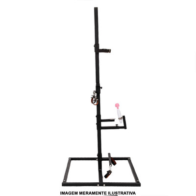Foto 2 do produto Torre de Orgasmo Ajustável em Aço com Algemas, Tornozeleiras e Coleira - Sex Furniture