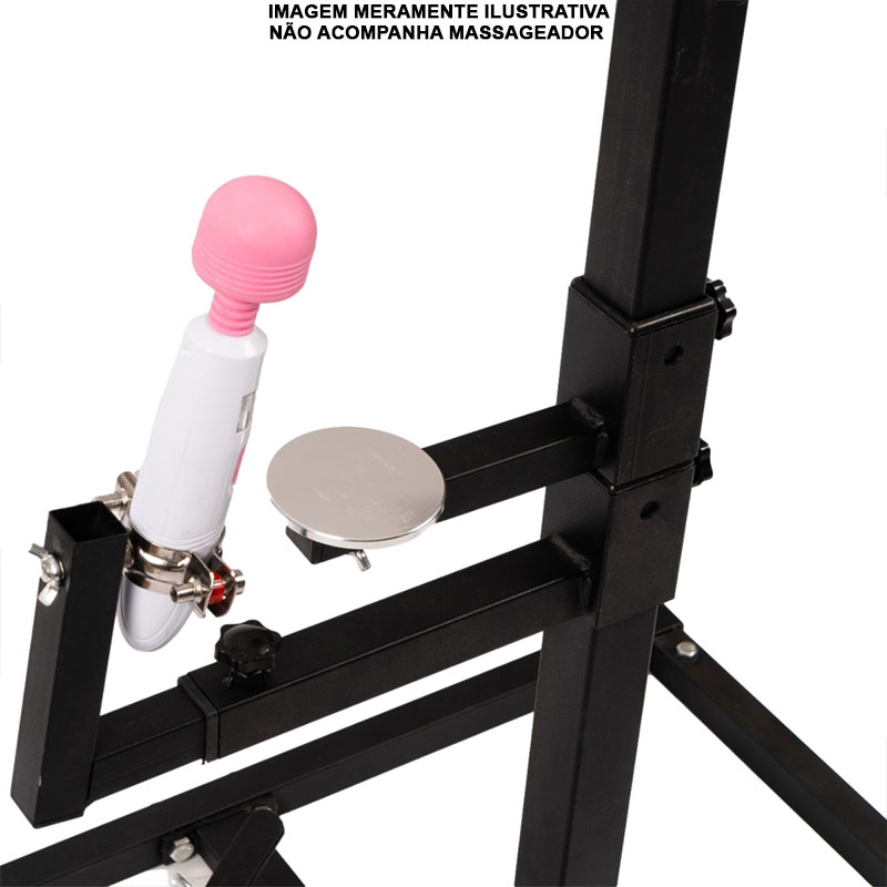 Torre de Orgasmo Ajustável em Aço com Algemas, Tornozeleiras e Coleira - Sex Furniture - 6