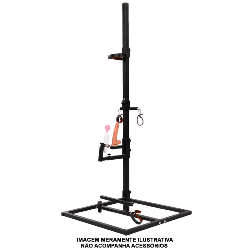 Torre de Orgasmo Ajustável em Aço com Algemas, Tornozeleiras e Coleira - Sex Furniture - 8