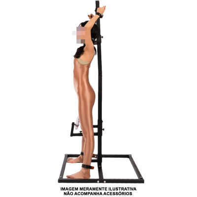 Foto 9 do produto Torre de Orgasmo Ajustável em Aço com Algemas, Tornozeleiras e Coleira - Sex Furniture