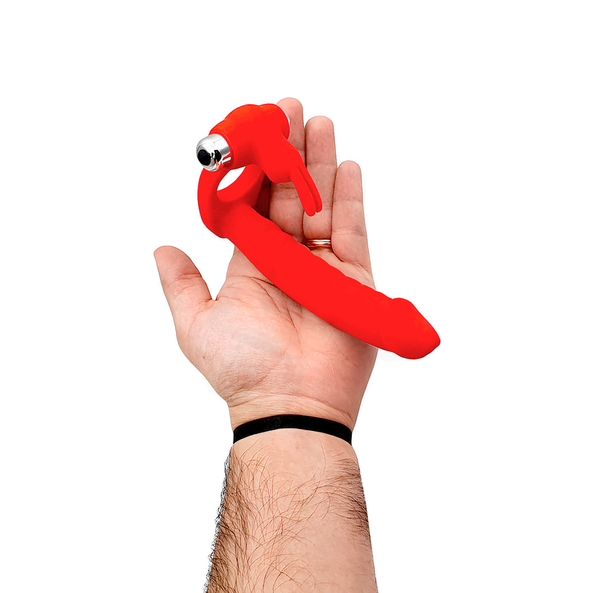 Anel Companheiro em Silicone e Cápsula Vibratória com 10 Modos de Vibração - Trinity Fun Evil Teaser | 13,7 x 2,4 cm | Disponível em 2 Cores - 10