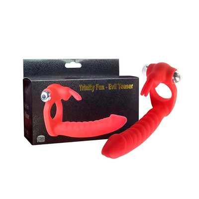 Foto 7 do produto Anel Companheiro em Silicone e Cápsula Vibratória com 10 Modos de Vibração - Trinity Fun Evil Teaser | 13,7 x 2,4 cm | Disponível em 2 Cores