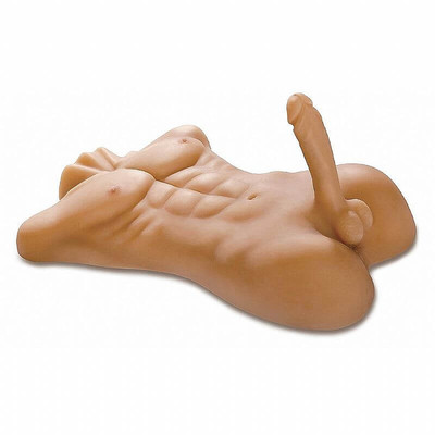 Tronco Masculino com Pênis com Vértebera, Escroto, Ânus e Tanquinho Definido em Cyberskin - 59 x 42 CM