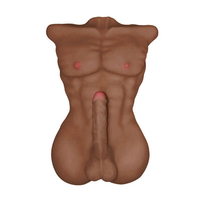 Tronco Masculino com Pênis Vertebrado, Escroto, Ânus e Tanquinho Definido em Cyberskin - Strong Man | 50 x 31 cm | Disponível em 2 Cores