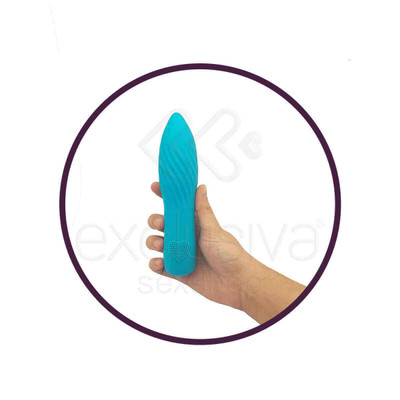 Foto 2 do produto Vibrador Ponto G Flexível, Recarregável e com 10 Modos de Vibração - UltiClimax - 16,5 x 3,9 cm | Cor: Verde Tiffany