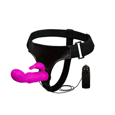 Cinta Ajustável com Vibrador Multivelocidade em Silicone Soft Touch com Estimulador Clitoriano - Ultra Harness | 15 x 3,5 cm