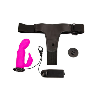 Foto 4 do produto Cinta Ajustável com Vibrador Multivelocidade em Silicone Soft Touch com Estimulador Clitoriano - Ultra Harness | 15 x 3,5 cm