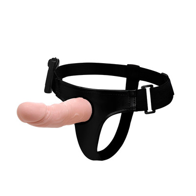 Cinta Ajustável com Capa Peniana em Forma de Pênis, Vibração e Controle com Fio - Ultra Passionate Harness - 15 x 4 cm