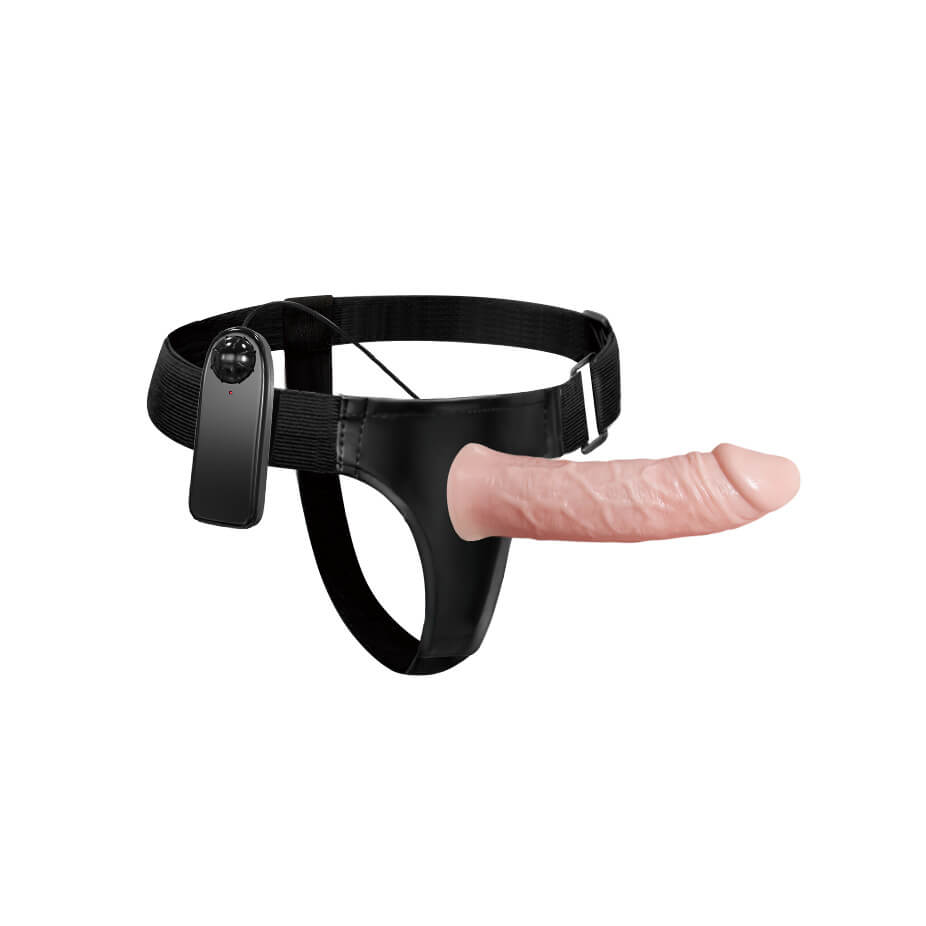 Cinta Ajustável com Capa Peniana em Forma de Pênis, Vibração Multivelocidade e Controle com Fio - Ultra Passionate Harness | 14,6 x 3,6 cm - 2